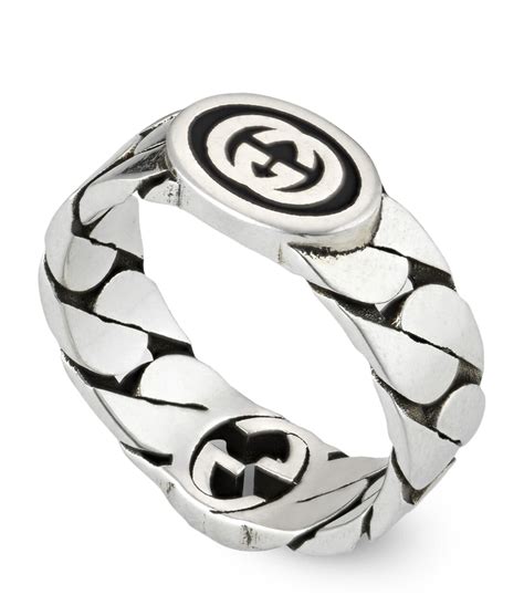 gucci interlocking g flower silver ring|Gucci interlocking g silver ring.